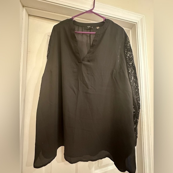 Tahari Tops - Tahari lace sleeve dress shirt.